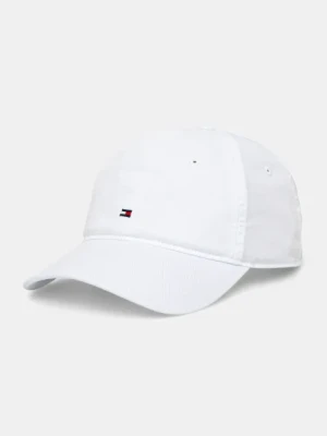 Tommy Hilfiger czapka z daszkiem bawełniana kolor biały gładka AM0AM13159