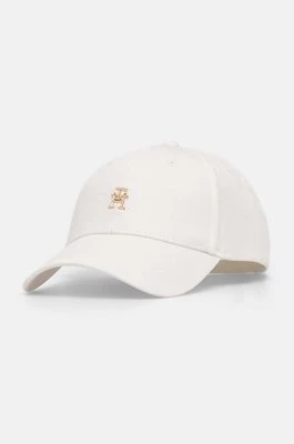 Tommy Hilfiger czapka z daszkiem bawełniana kolor biały gładka AW0AW16771