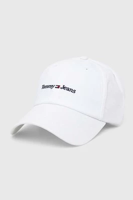 Tommy Hilfiger czapka z daszkiem bawełniana kolor biały z aplikacją AM0AM11341
