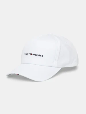 Tommy Hilfiger czapka z daszkiem bawełniana kolor biały z aplikacją AM0AM13162