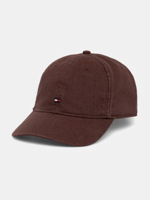 Tommy Hilfiger czapka z daszkiem bawełniana kolor brązowy AM0AM13426