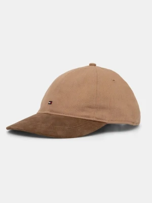 Tommy Hilfiger czapka z daszkiem bawełniana kolor brązowy gładka AM0AM13385