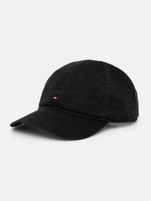 Tommy Hilfiger czapka z daszkiem bawełniana kolor czarny gładka AM0AM13159