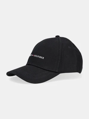 Tommy Hilfiger czapka z daszkiem bawełniana kolor czarny gładka AM0AM13431