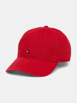 Tommy Hilfiger czapka z daszkiem bawełniana kolor czerwony AM0AM13426