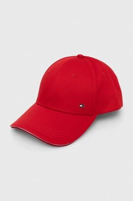 Tommy Hilfiger czapka z daszkiem bawełniana kolor czerwony gładka AM0AM12035