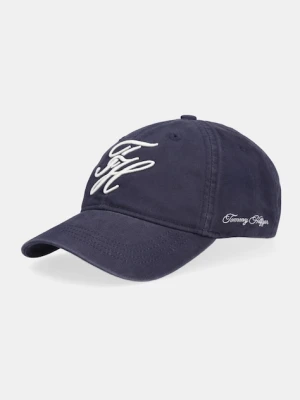 Tommy Hilfiger czapka z daszkiem bawełniana kolor granatowy AW0AW17987