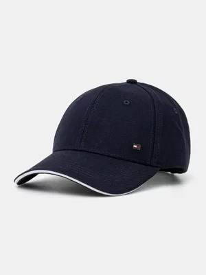 Tommy Hilfiger czapka z daszkiem bawełniana kolor granatowy gładka AM0AM13164