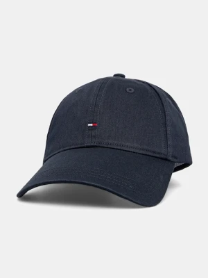 Tommy Hilfiger czapka z daszkiem bawełniana kolor granatowy gładka AW0AW17632