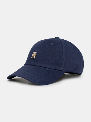 Tommy Hilfiger czapka z daszkiem bawełniana kolor granatowy z aplikacją AW0AW17631