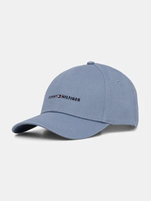Tommy Hilfiger czapka z daszkiem bawełniana kolor niebieski gładka AM0AM13431