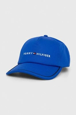 Tommy Hilfiger czapka z daszkiem bawełniana kolor niebieski z aplikacją AM0AM12039