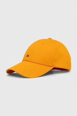 Tommy Hilfiger czapka z daszkiem bawełniana kolor pomarańczowy gładka AM0AM11478