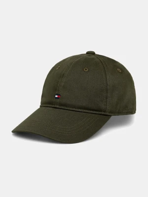 Tommy Hilfiger czapka z daszkiem bawełniana kolor zielony gładka AM0AM12531