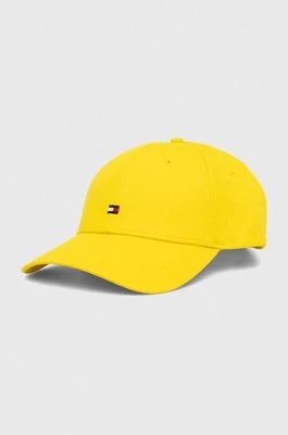 Tommy Hilfiger czapka z daszkiem bawełniana kolor żółty z aplikacją AW0AW15785