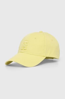 Tommy Hilfiger czapka z daszkiem bawełniana kolor żółty z aplikacją AW0AW16170