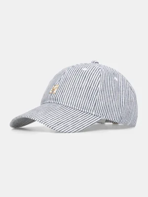 Zdjęcie produktu Tommy Hilfiger czapka z daszkiem lniana kolor granatowy wzorzysta AW0AW17141
