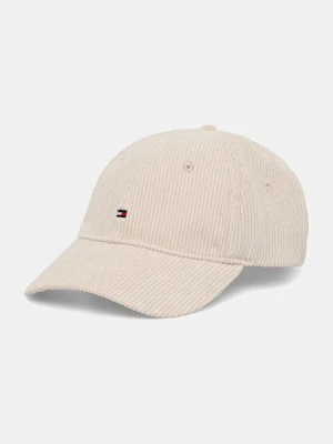 Tommy Hilfiger czapka z daszkiem sztruksowa kolor beżowy AM0AM13583