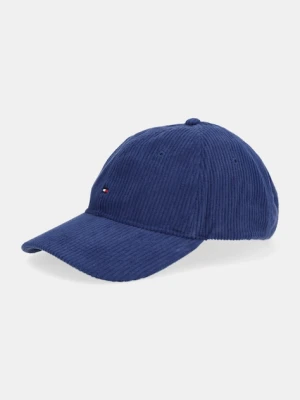 Tommy Hilfiger czapka z daszkiem sztruksowa kolor granatowy AM0AM13583