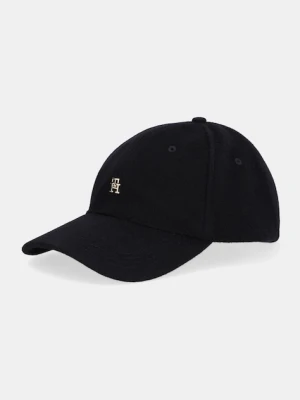 Tommy Hilfiger czapka z daszkiem wełniana kolor czarny AW0AW17773