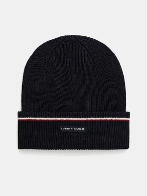 Tommy Hilfiger czapka z dodatkiem wełny kolor granatowy AM0AM13587