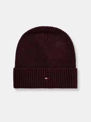 Tommy Hilfiger czapka z domieszką kaszmiru kolor bordowy AM0AM12796