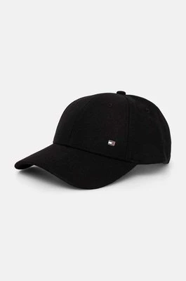 Tommy Hilfiger czapka z domieszką kaszmiru kolor czarny z aplikacją AM0AM12807