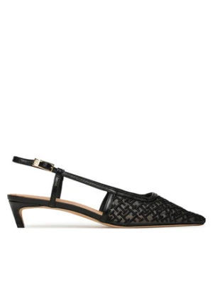 Tommy Hilfiger Czółenka Mono Squared Toe Kitten Slingb FW0FW08746 Czarny