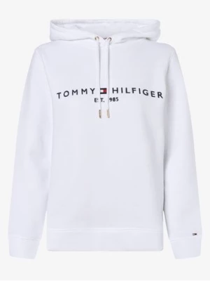 Tommy Hilfiger Damska bluza z kapturem Kobiety Materiał dresowy biały jednolity,