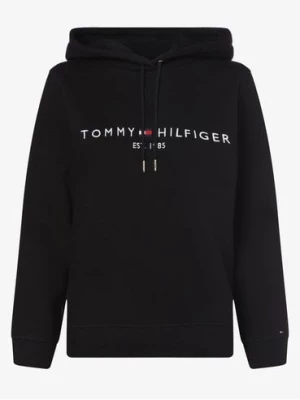 Tommy Hilfiger Damska bluza z kapturem Kobiety Materiał dresowy czarny jednolity,