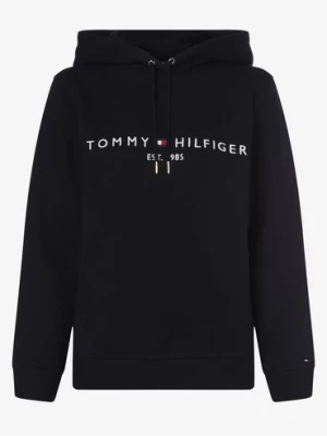 Tommy Hilfiger Damska bluza z kapturem Kobiety Materiał dresowy niebieski jednolity,