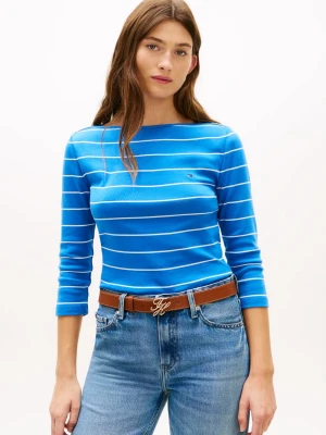 Zdjęcie produktu Tommy Hilfiger koszulka o długości 3/4 Kobiety Bawełna niebieski