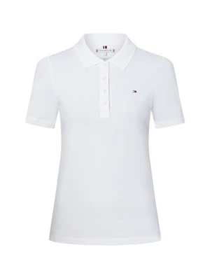 Tommy Hilfiger Damska koszulka polo Kobiety Bawełna biały jednolity,