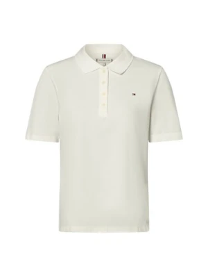 Tommy Hilfiger Damska koszulka polo Kobiety Bawełna biały jednolity,