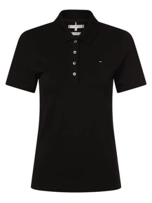 Tommy Hilfiger Damska koszulka polo Kobiety Bawełna czarny jednolity,