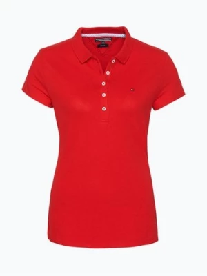 Tommy Hilfiger Damska koszulka polo Kobiety Bawełna czerwony jednolity,