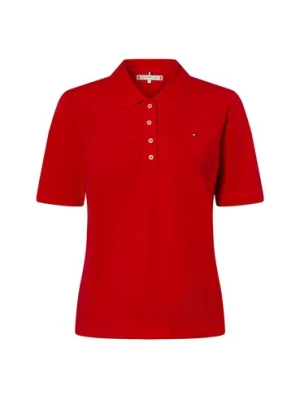 Tommy Hilfiger Damska koszulka polo Kobiety Bawełna czerwony jednolity,