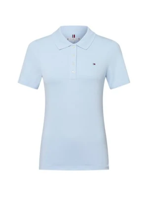 Tommy Hilfiger Damska koszulka polo Kobiety Bawełna niebieski jednolity,