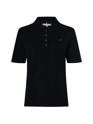 Tommy Hilfiger Damska koszulka polo Kobiety Bawełna niebieski jednolity,