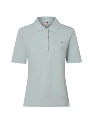 Tommy Hilfiger Damska koszulka polo Kobiety Bawełna niebieski jednolity,