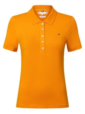 Tommy Hilfiger Damska koszulka polo Kobiety Bawełna pomarańczowy jednolity,