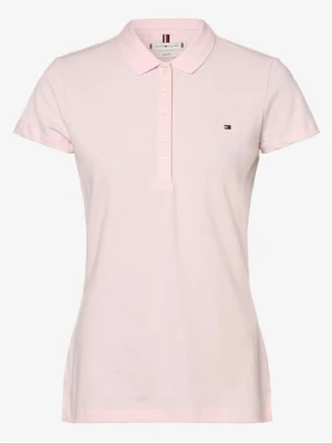 Tommy Hilfiger Damska koszulka polo Kobiety Bawełna różowy jednolity,