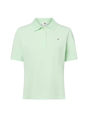 Tommy Hilfiger Damska koszulka polo Kobiety Bawełna zielony jednolity,