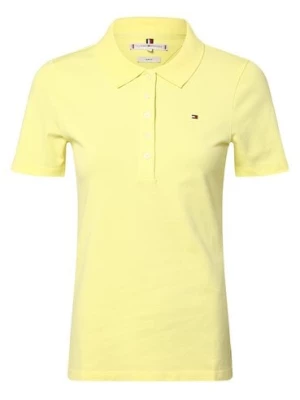 Tommy Hilfiger Damska koszulka polo Kobiety Bawełna żółty jednolity,