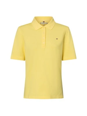 Tommy Hilfiger Damska koszulka polo Kobiety Bawełna żółty jednolity,