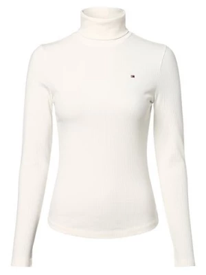 Tommy Hilfiger Damska koszulka z długim rękawem Kobiety Dżersej biały jednolity,