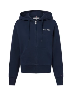 Tommy Hilfiger Damska kurtka z kapturem Kobiety niebieski wypukły wzór tkaniny,