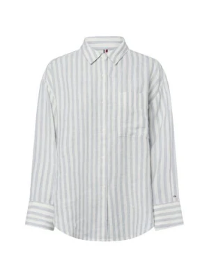 Zdjęcie produktu Tommy Hilfiger Damska lniana bluzka koszulowa Kobiety len niebieski|biały w paski,