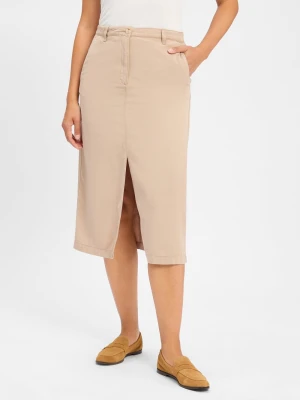 Tommy Hilfiger Damska spódnica midi Kobiety Lyocell beżowy jednolity,