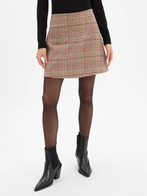 Tommy Hilfiger Damska spódnica mini Kobiety beżowy|czerwony|czarny w kratkę,